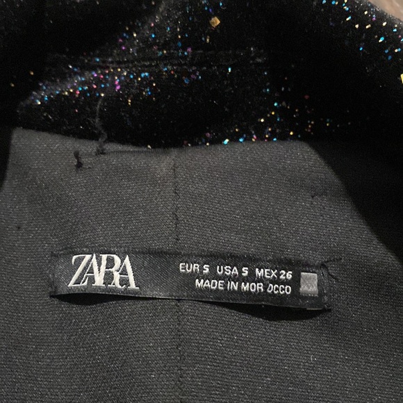 Zara glittered sparkle velvet long sleeve dress - Picture 2 of 7